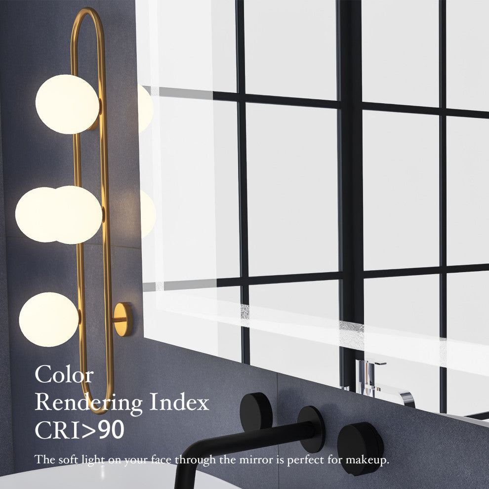 Frameless Anti-Fog Wall Mounted Dimmable LED Bath Vanity Mirror, 36" X 48"