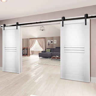 Slab Door Panel / Mela 7444 White Silk / Finished Doors, 30" X 80"