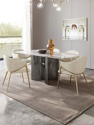 Light Luxury Postmodern Minimalist Dining Chair, Beige