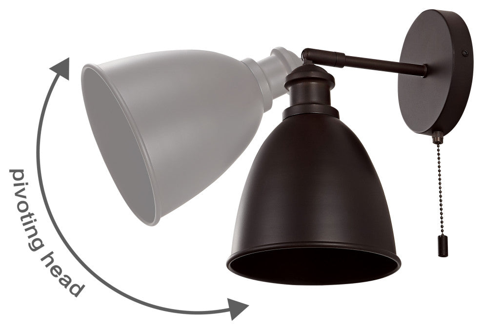 Hudson 6.5" 1-Light Farmhouse Bohemian Iron LED Sconce, Oil Rubbed Bronze