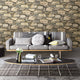 Slate Stone Wall Wallpaper, Wheat, Sample