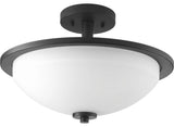 Progress Lighting 2-100W Medium Semi-Flush, Black