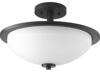 Progress Lighting 2-100W Medium Semi-Flush, Black