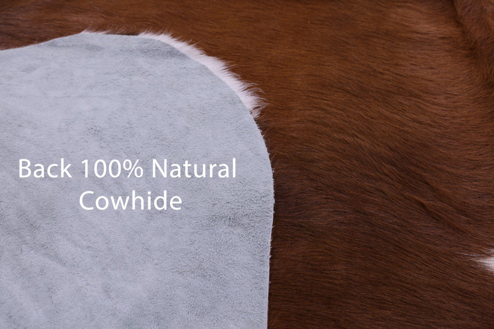 6' 8" X 5' 10" Organic Natural Hair-On Cowhide Area Rug C1454