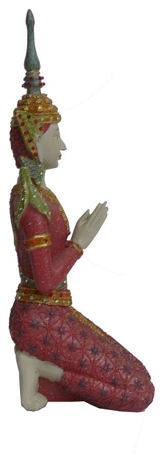 Handmade Thailand Style Lady Kneel Praying Figure