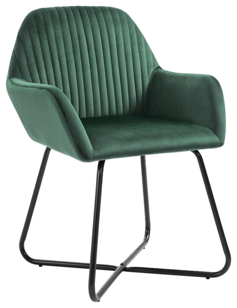 vidaXL Dining Chairs 2 pcs Green Velvet