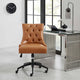 Regent Tufted Vegan Leather Office Chair Black Tan