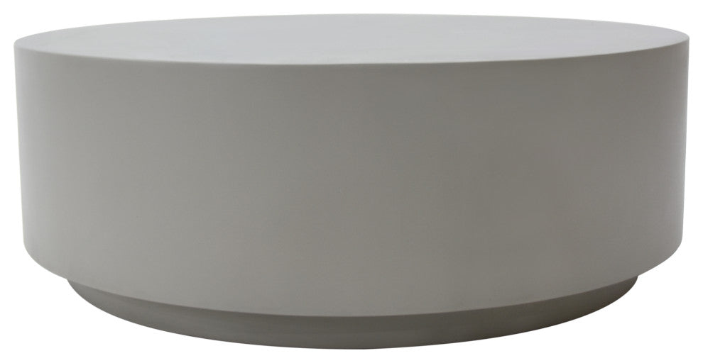 Rome 40" Round Concrete Coffee Table, Space Grey