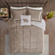 Woolrich Alton Plush to Sherpa Winter Comforter Set, Taupe, King