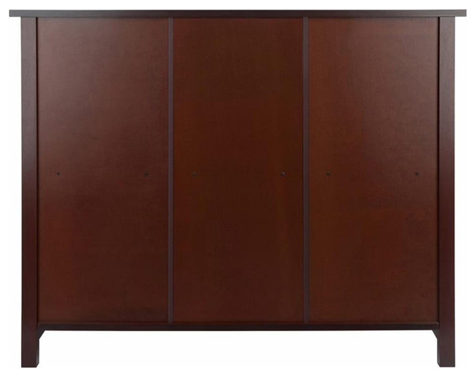 Milan 4-PieceStorage Shelf With 3 Foldable Woven Baskets, Walnut