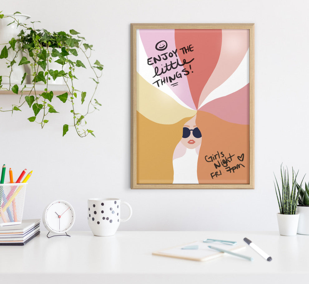 Blake Rainbow Girl Framed Printed Glass by Dominique Vari, Natural 18x24