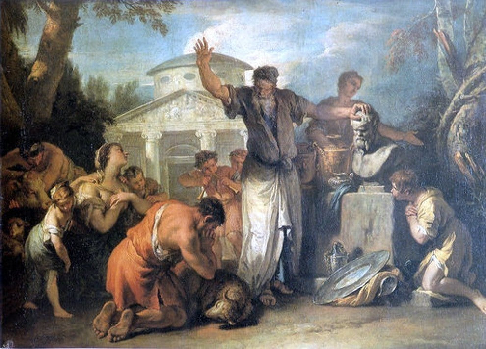 Sebastiano Ricci Sacrifice to Silenus, Gallery Wrapped Canvas Print, 18"x27"