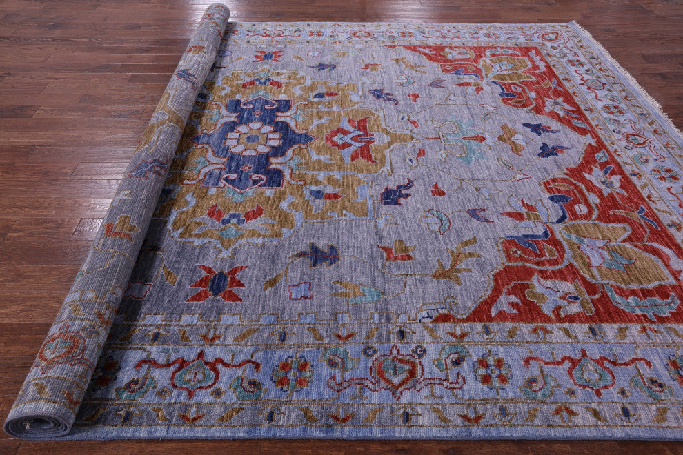 9' 9" X 14' 0" Persian Heriz Serapi Handmade Rug - Q13053