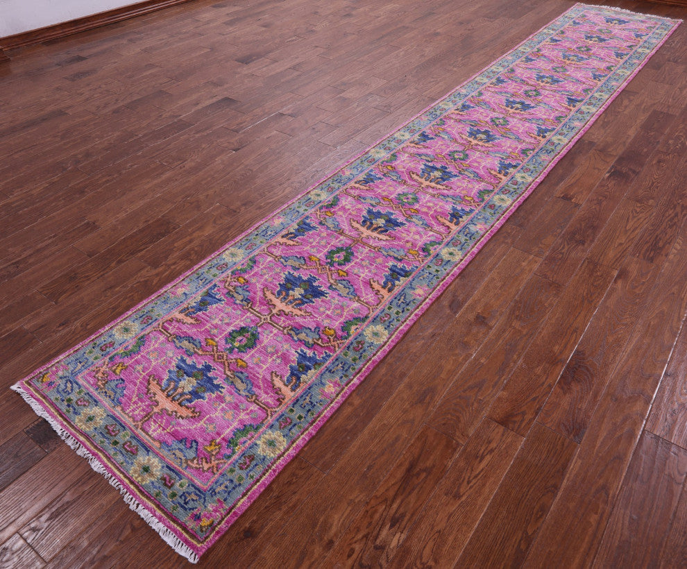 2' 8" X 16' 3" Runner Turkish Oushak Handmade Wool Rug - Q15511