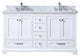 Dukes 60" Double Vintage Bathroom Vanity Cabinet Carrara Marble Top Square Sinks