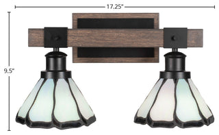 Tacoma 2-Light Bath Bar, Pearl & Black Flair Art