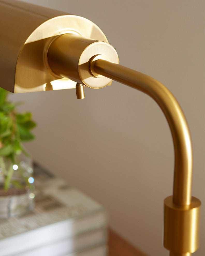 Kenyon Task Table Lamp, Burnished Brass