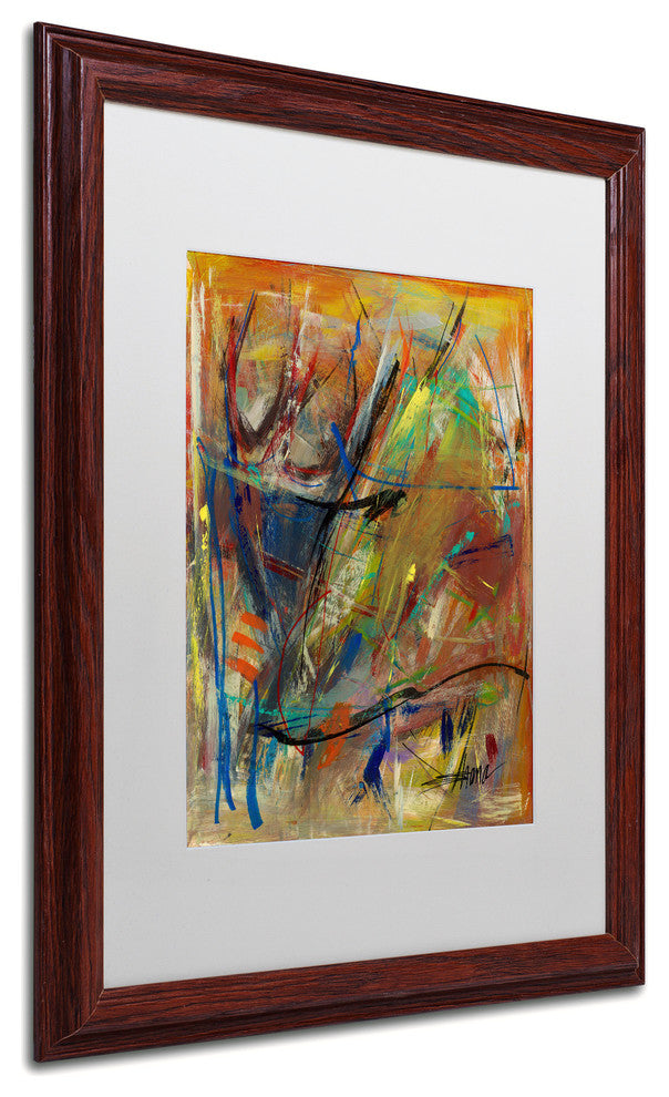 ''Bright Swoon'' Matted Framed Art, Wood Frame, White Matte, 20x16