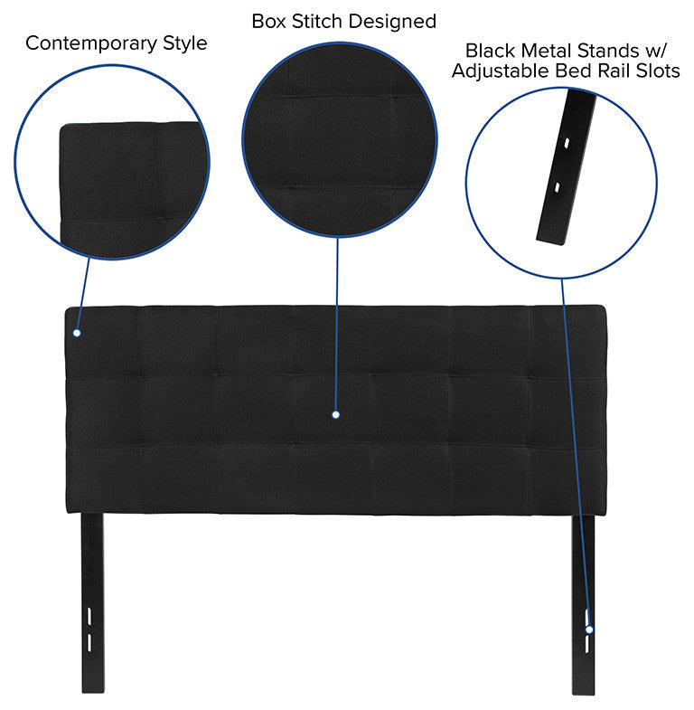Full Headboard-Black Fabric