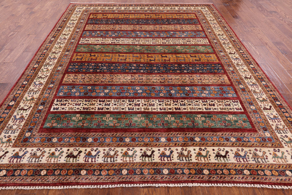 8' 3" X 10' 0" Persian Gabbeh Tribal Hand-Knotted Rug Q5240