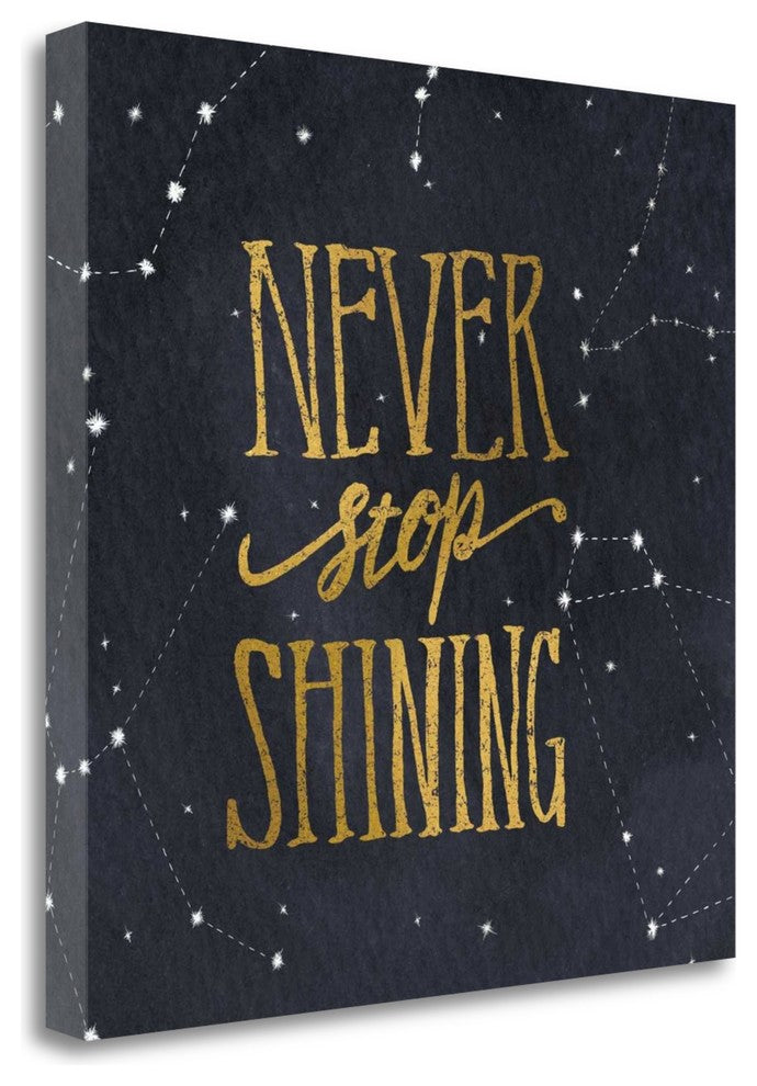 "Starry Words II V.3 Gold" By Sara Zieve Miller, Giclee on Gallery Wrap Canvas