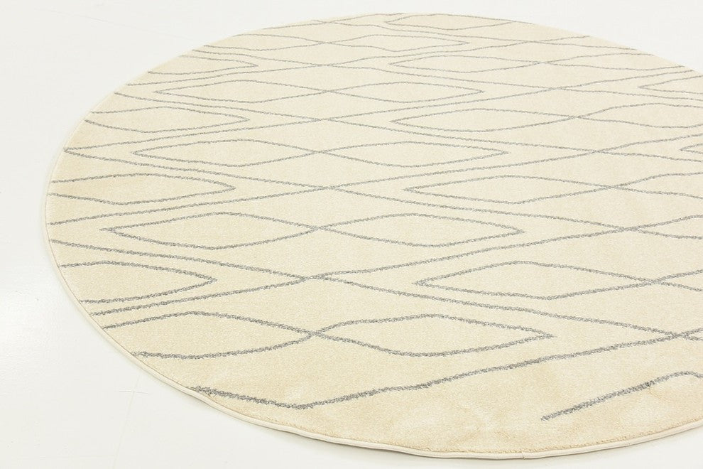 Rug Unique Loom Fez Ivory Round 6' 0 x 6' 0