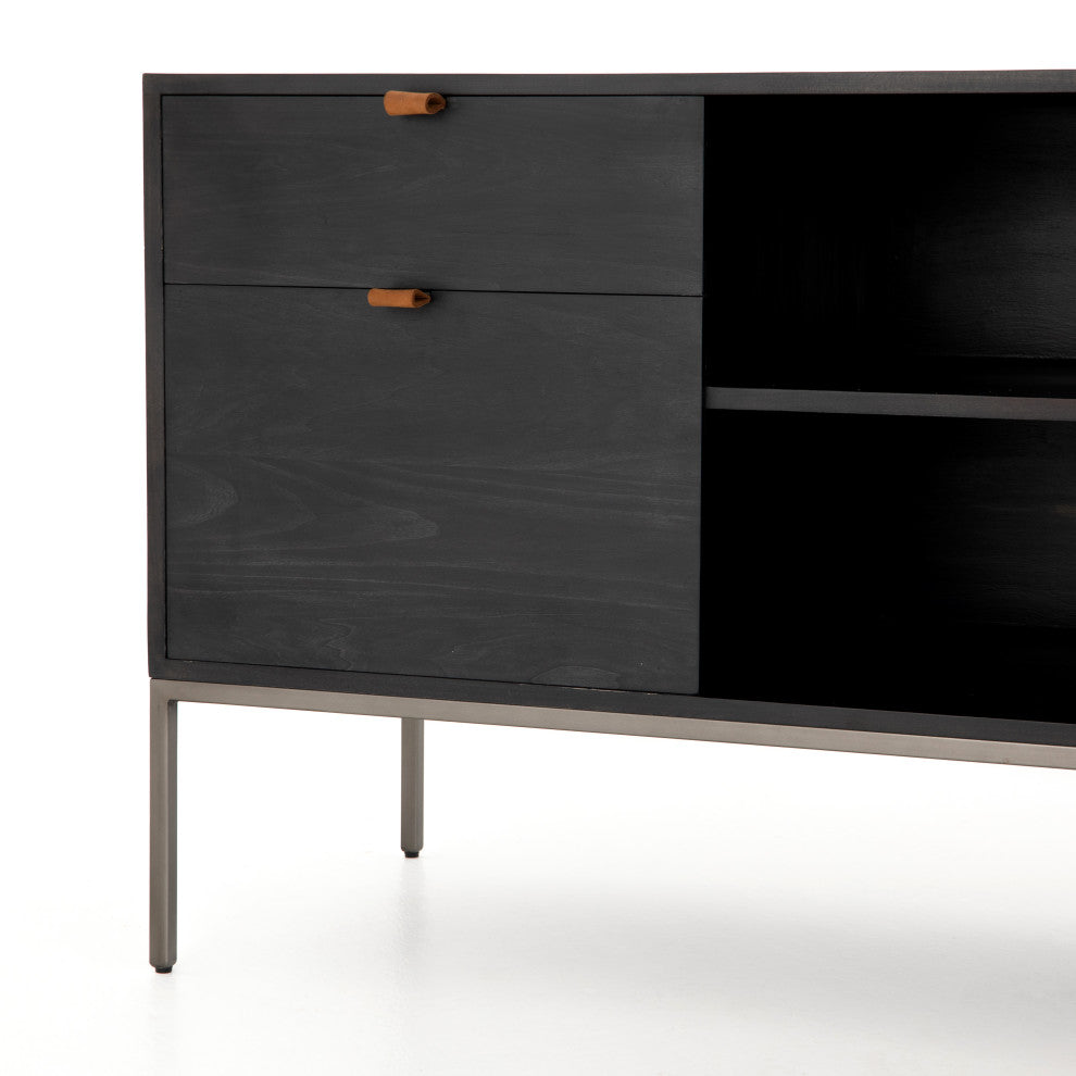 Trey Modular Filing Credenza-Black Wash