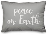 Peace On Earth, Gray 14x20 Lumbar Pillow