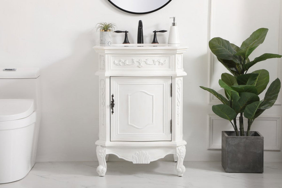 Beth 24" Single Bathroom Vanity, Antique White
