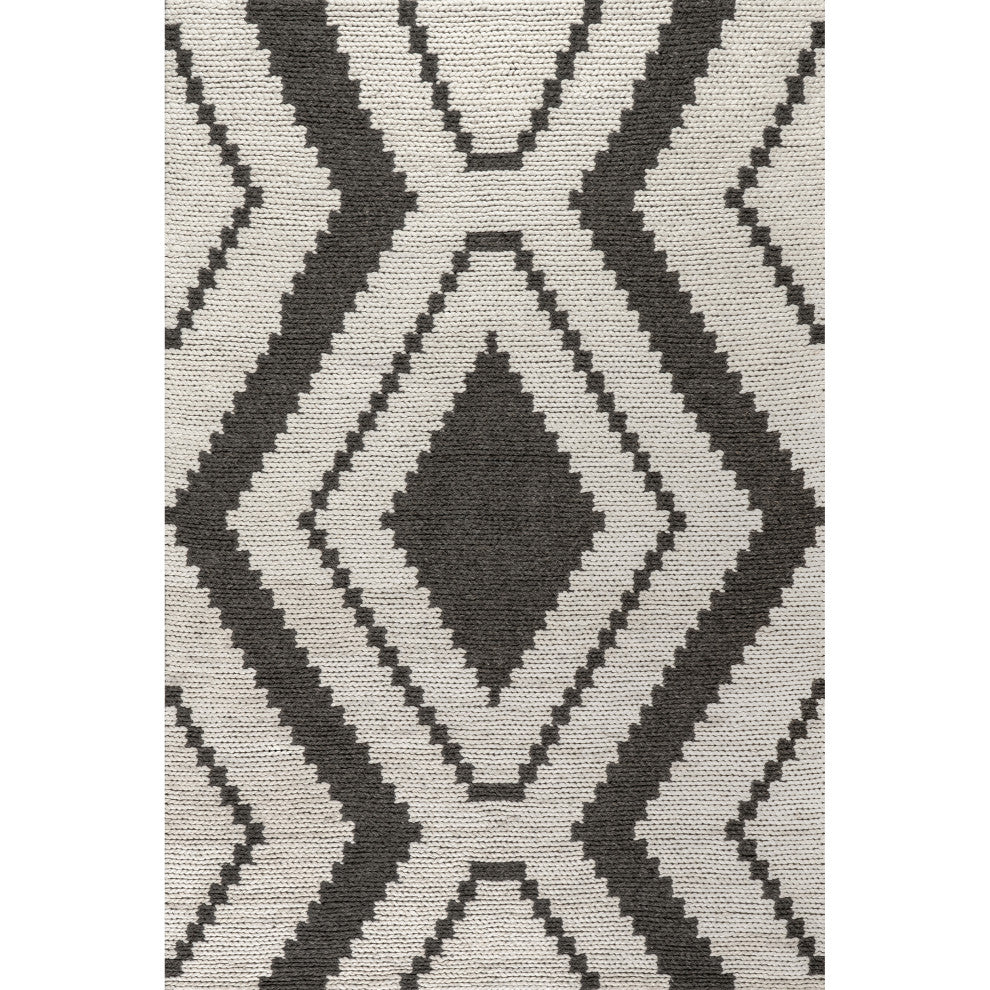Eighty-Eight Wool Area Rug, Dark Grey 5' x 8'