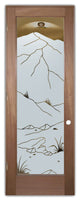 Interior Prehung Door or Interior Slab Door - Mountains Foliage - Mahogany -...