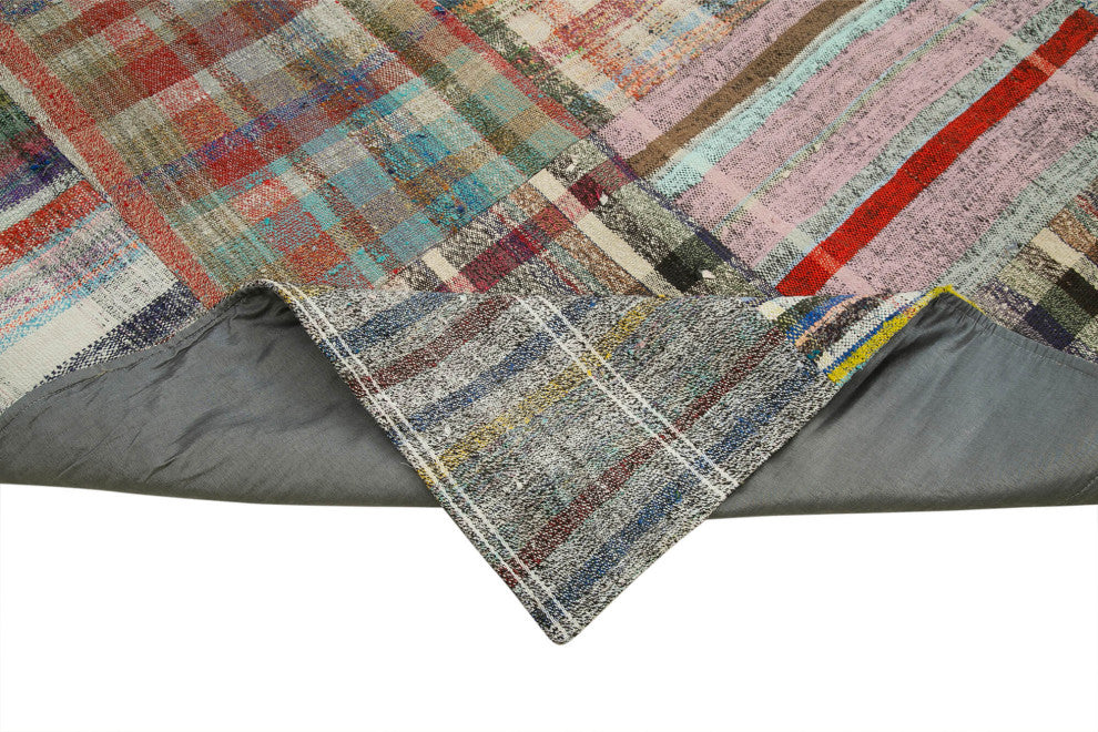 Rug N Carpet - Handmade Oriental 8' 8'' x 11' 8'' Rustic Patchwork Kilim Rug