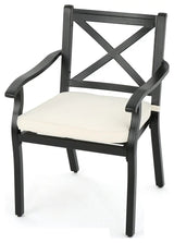2 Pack Patio Dining Chairs with X-Shaped Back and Water Resistant Cushions