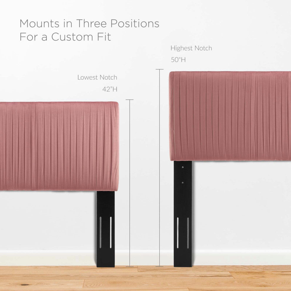 Platform Bed Frame, Twin Size, Velvet, Pink, Modern Contemporary, Bedroom Master