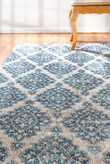 Melody Ivory and Blue Rug, 5'3"x7'7"