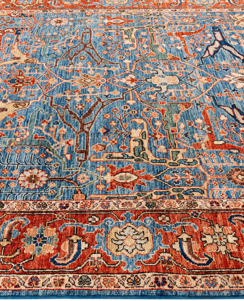 Serapi One-of-a-Kind Hand-Knotted Area Rug Light Blue, 6'1" x 9'0"