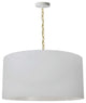 1 Light Large Braxton Aged Brass Pendant w/ White Shade