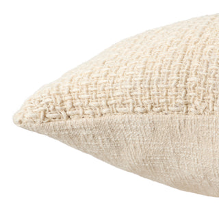 Tordis Solid Pillow 22" Square, Cream, Polyester Fill