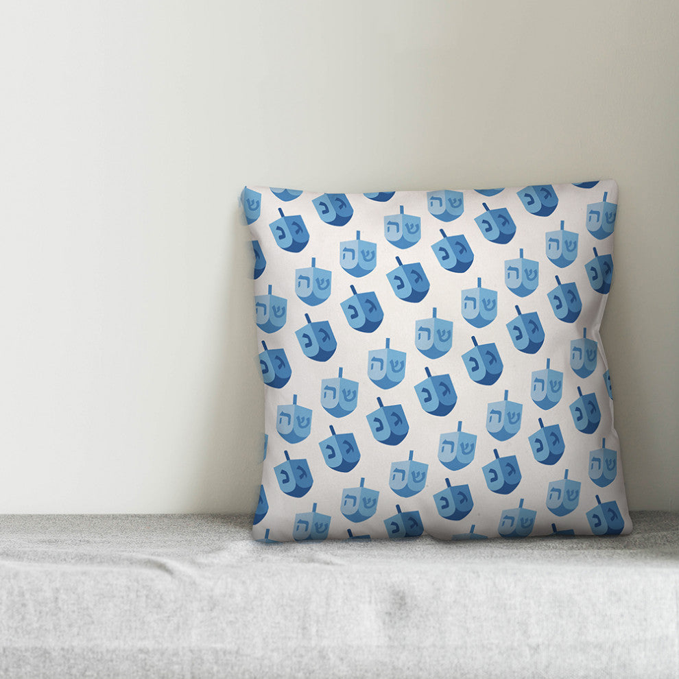 Blue Driedel Pattern 18"x18" Throw Pillow Cover