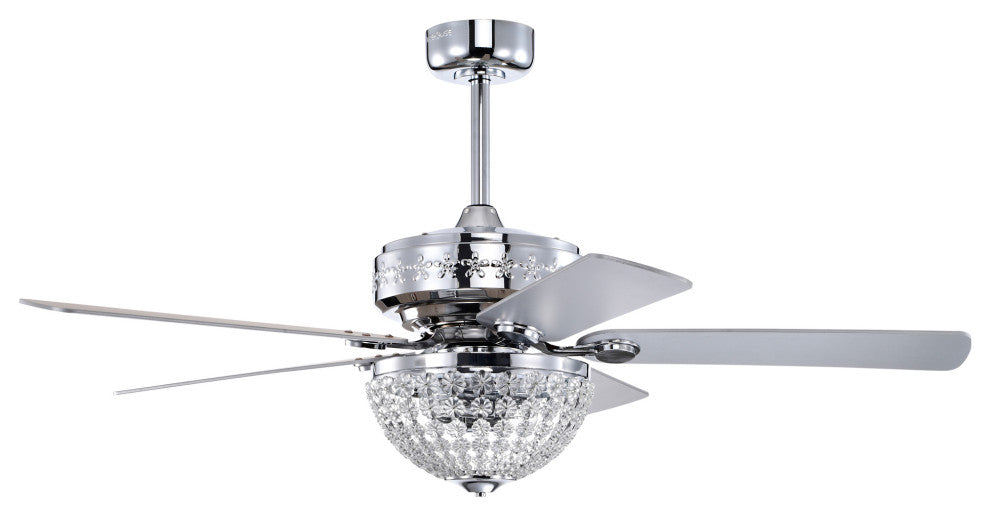 Itzel 52 in. 2-Light Indoor Chrome Finish Chandelier with Light Kit