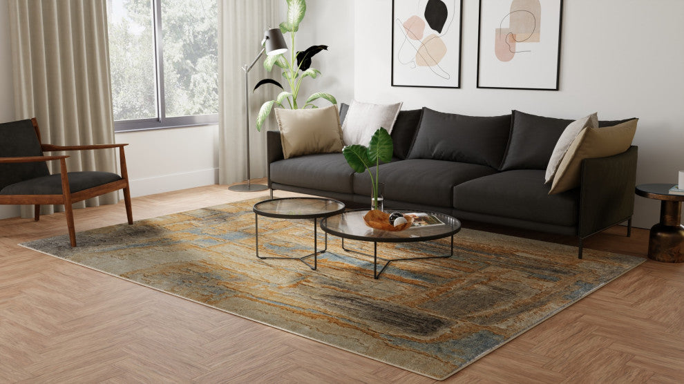 Jaxson 39Q0F Modern/Industrial/Bohemian & Eclectic Area Rug, 9'x12'