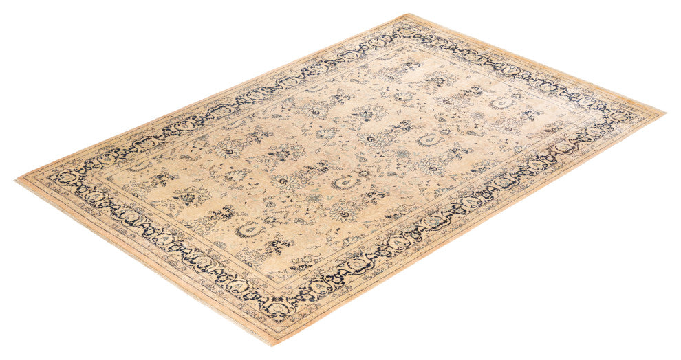 Mogul, One-of-a-Kind Hand-Knotted Area Rug  - Beige, 6' 2" x 9' 3"