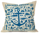 "Anchors Aweigh" Outdoor Throw Pillow, 18"x18"