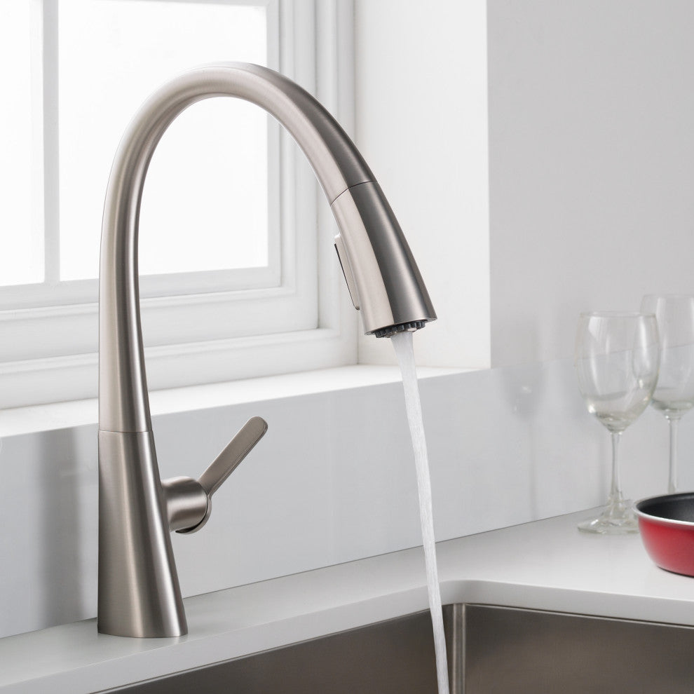 Nolen Pull-Down 1-Hole Kitchen Faucet Spot Free Stainless