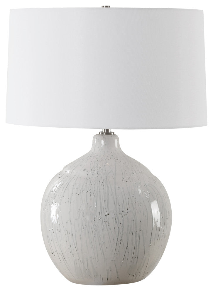 Uttermost Dribble White Glaze Table Lamp