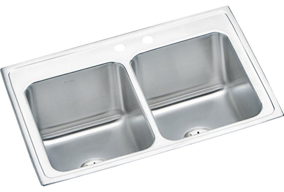 DLR332210PDMR2 Lustertone Classic Stainless Steel 33" Sink, Perfect Drain, Mr2