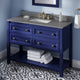 Adler Transitional 48" Hale Blue Vanity, Steel Grey Cultured Marble Vanity Top