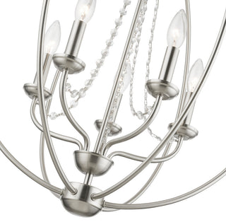 Arabella 5 Light Brushed Nickel Globe Chandelier