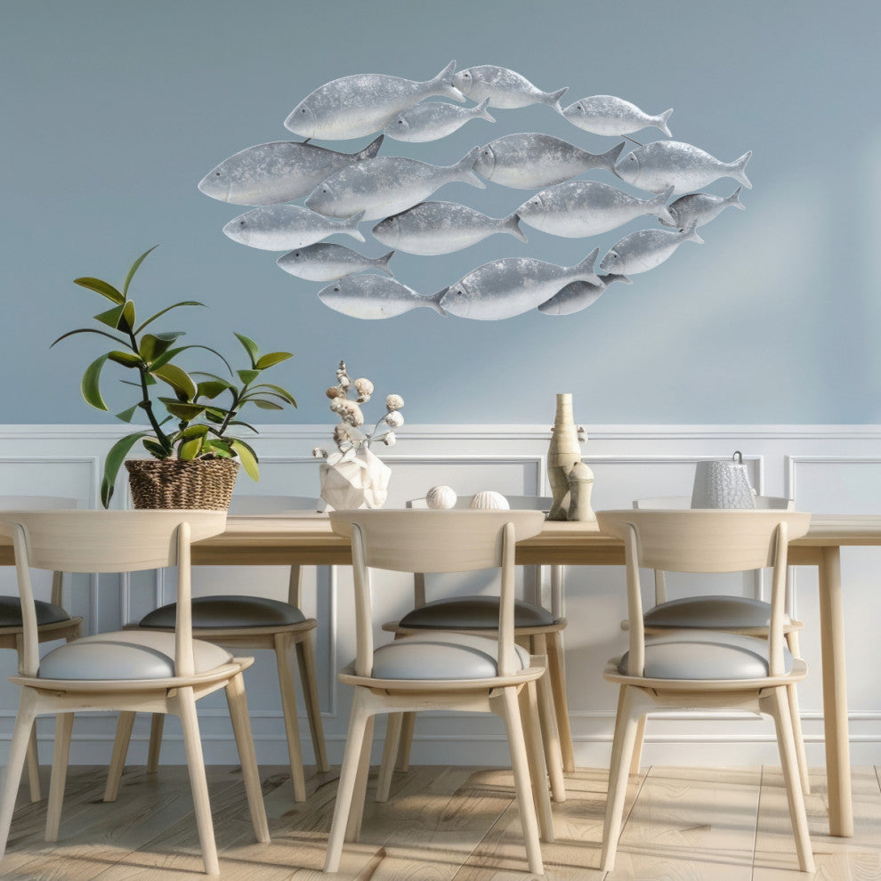 Metallic School of Fish Wall Decor Art