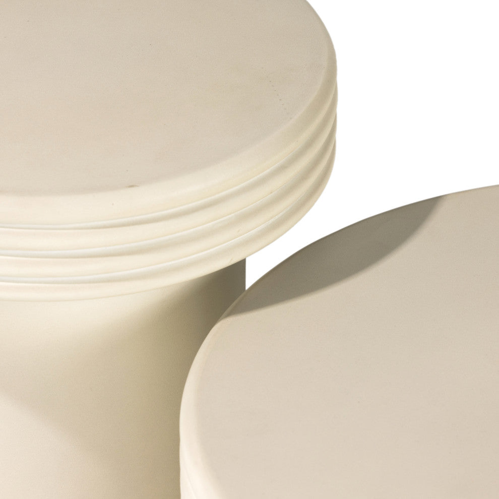 Grecia Outdoor End Table Set-White